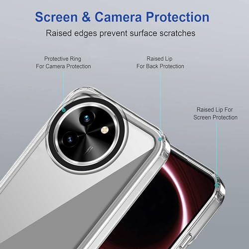 Image of Zapcase Back Case Cover for Vivo Y200i 5G | Compatible for Vivo Y200i 5G Back Cover | Case Cover with Camera Protection | (TPU + PC | Transparent)