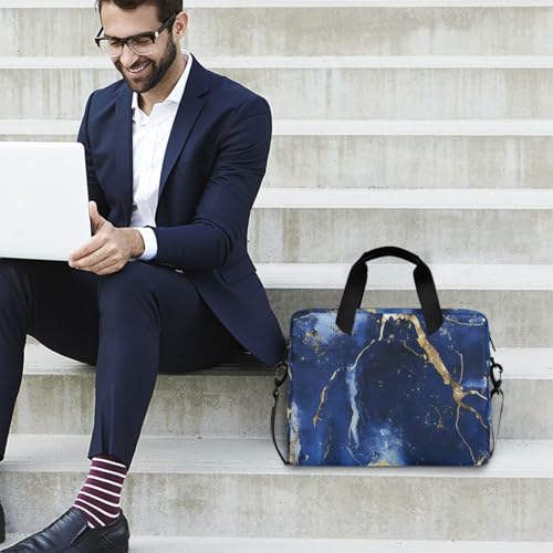 Bolsa case portátil para laptop 15.6 pulgadas azul mármol miniatura 3