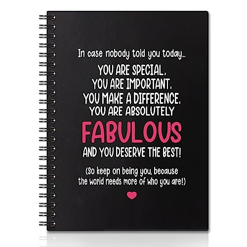 QYUVK You Are Absolutely Fabulous Hardcover 160 Seiten Blanko-Spiralnotizbücher 15,2 x 20,3 cm zum Schreiben und Zeichnen, lustiges schwarzes Tagebuch oder Tagebuch, Geschenk für Freunde, Mitarbeiter,