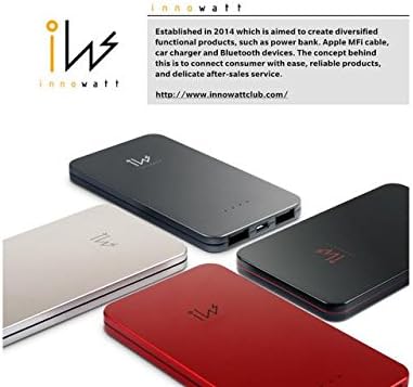 innowatt 5000mAh High Capacity Ultra Thin External Battery Pack Power Bank (Gold)