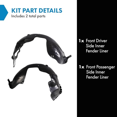 Image of TRQ Front Inner Fender Liner Set Compatible with 2016-2017 Hyundai Sonata HY1248181 HY1249181