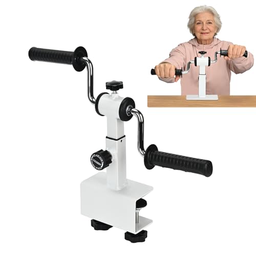 Arm Bike for Physical Therapy with Anti Slip Desktop Clamp Design Adjustable Resistance Exerciser for Arm and Shoulder Workout Suitable for Tabletops 0.4-1.95 in Thick