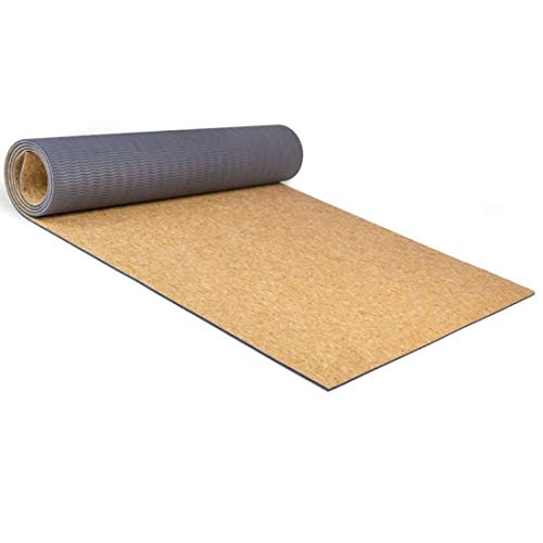 IRIS Fitness Non Slip TPE and Organic Cork Yoga mat with strap for hot Yoga Pilate Gymnastics, Double Sided (72 inch x 24 inch x 6 mm) (Grey) (B084DMPTBK) Amazon Price History, Amazon Price Tracker