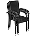 Produktbild DbHFgjMN 8er Set Poly Rattan Gartenstuhl Stapelstuhl Hochlehner Garten stapelbar schwarz