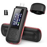AGPTEK 64GB Portable USB MP3 Player, 2 in 1 Type-C & USB Music Player, USB Flash Drive for Car with FM Radio, Recording, Supports up to 128GB, Black