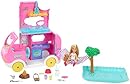Barbie Camper, Chelsea 2-in-1 Playset with Small Doll, 2 Pets & 15 Accessories, Vehicle Transforms into Camp Site