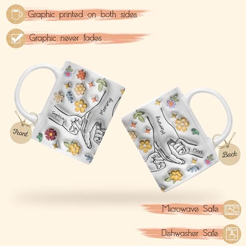 You-Hold-Our-Hands-Also-Our-Hearts-Family-Personalized-Custom-3d-Inflated-Effect-Printed-Mug-Mothers-Day-Gifts-From-Granddaughter-Grandson-Best-Mom-Ever-Gifts-Gigi-Gifts-For-Grandma-Mom-Cup