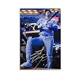 大谷翔平 サイン入り野球ポスター (15) アートパネル キャンバス インテリア ホームアートワーク08x12inch(20x30cm)