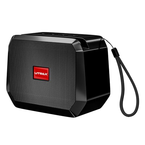 Image of UTRAX Mini Go 10W Bluetooth Speaker with 8 Hours Playtime | High Bass Portable Mini Speaker | Bluetooth 5.3 | USB Drive Support | Type-C Fast Charging | Black