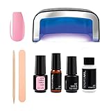 SensatioNail Gel Nail Polish Starter Kit, Pink Chiffon – At-Home Gel Nail Kit with Everything...