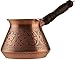 CopperBull Thickest Solid Hammered Copper Turkish Greek Arabic Coffee Pot Stovetop Coffee Maker Cezve Ibrik Briki with Wooden Handle (Matte Copper)