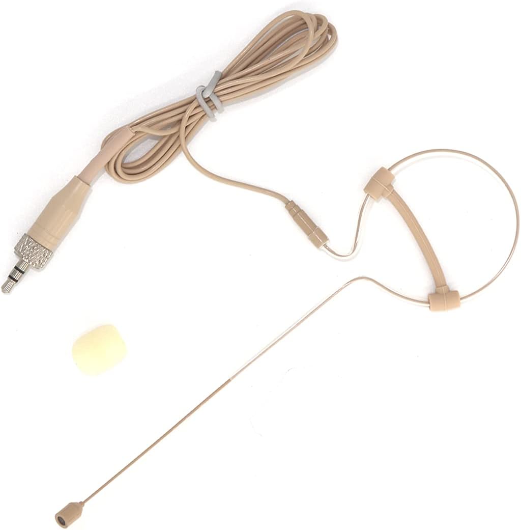 Single Ear Headset Microphone Earset Headworn Mic Compatible with Sennheiser Wireless System Bodypack Transmitter with 1.2m Cable and Windscreen 3.5mm Female Screw Plug