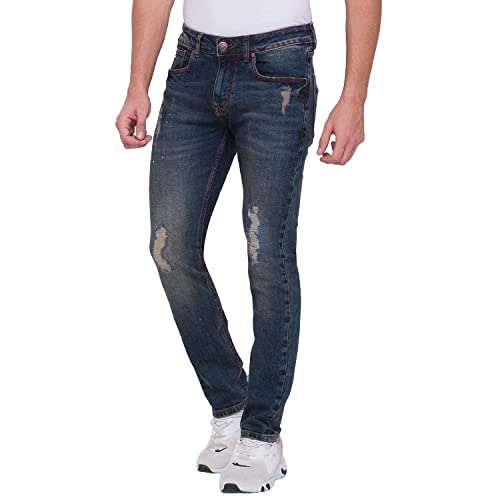 Image of Being Human Blue Slim Straight Fit Men's Denims Clothing