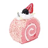 PU Para Swiss Roll Cake Replica Atractiva Decoración para Bares y Cafeterías (rosa)