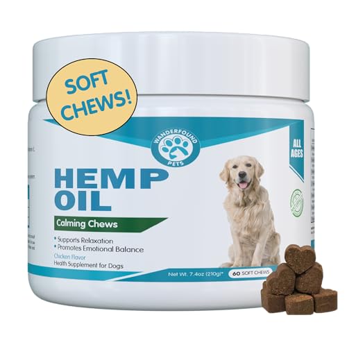 Wanderfound Pets - Calming Soft Chews for Dogs & Cats 5000mg - Anti-Separation Anxiety Joint Pain Stress Relief Arthritis Seizures Chronic Pain Relief Anti-Inflammatory