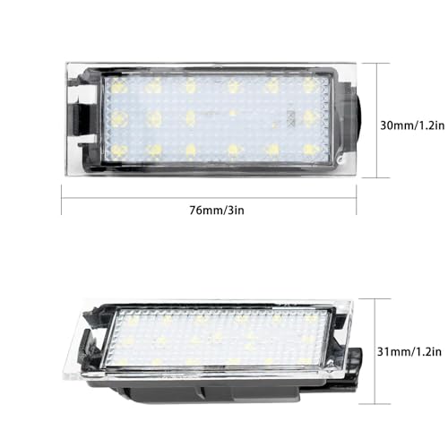 Indicador de espejo retrovisor LED blanco xonón y luz de matrícula para coche 2