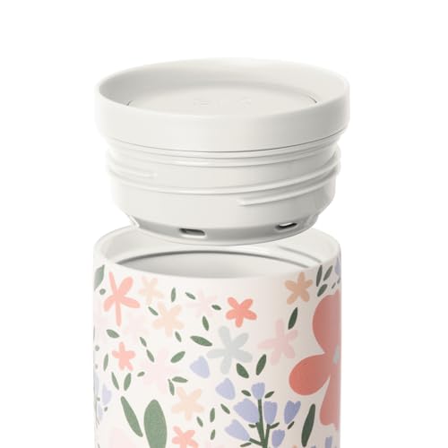Image of Simple Modern Mother's Day Travel Coffee Mug Tumbler with 360 Lid | Gifts for Her | Ceramic-Lined Insulated Stainless Steel Cold Brew Iced Coffee Cup | Voyager Signature | 16oz | Field of Flowers