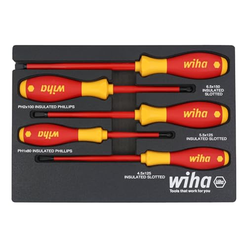 Image of Wiha 32081 Insulated Screwdriver Tray Set, 5-Piece Professional Tool Kit
