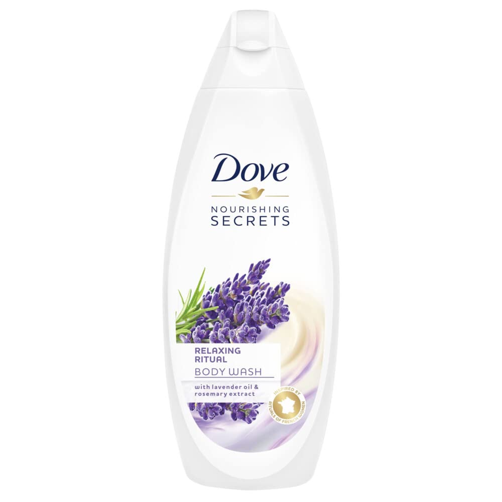 DOVE Relaxing Body Wash With Renew Blend technology, Lavender Oil and Rosemary Extract, With ¼ moisturising cream, 250ml