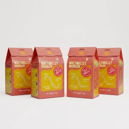 GRAINGANG Multimillet Noodles | No Maida | 15g Protein | Not Fried | No Artificial Colours | 150g Each | Pack of 4