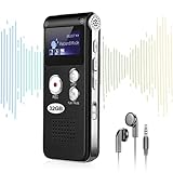 32GB Digital Voice Activated Recorder - Voice Recorder with Playback - Portable Tape Recorder Audio
