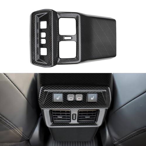 INTGET Rear Air Vent Outlet Cover for 2026 Toyota RAV4 Accessories ABS Anti Kick Rear Seat Air Condition Vent Panel Frame Trim Decoration Interior Protector Sticker XSE, LE, XLE(Carbon Fiber Style)