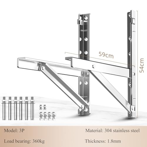 Soportes de acero inoxidable 304 para aire acondicionado, montaje en pared resistente para sistemas mini divididos sin conductos, carga máxima de 450 kg, soporte universal de condensador