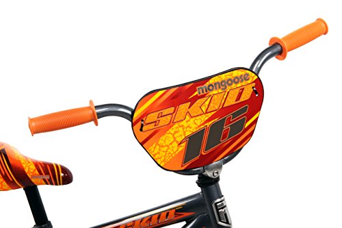 Mongoose Skid Bike, 16 Inch Bike for Kids Ages 3-7, BMX