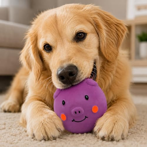 Juguete Squeaky para Perros en Forma de Cerdito Morado miniatura 6