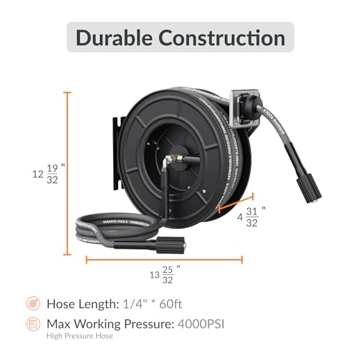 Giraffe Tools 60ft Pressure Washer Hose Reel