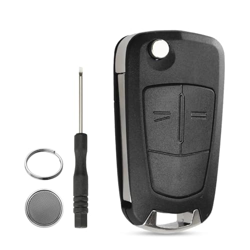 2 Button For Vauxhall Corsa D Key Fob Replacement Flip Shell Case for Opel Vauxhall Astra H Vectra C Zafira B Signum Corsa Key Cover with CR2032 battery