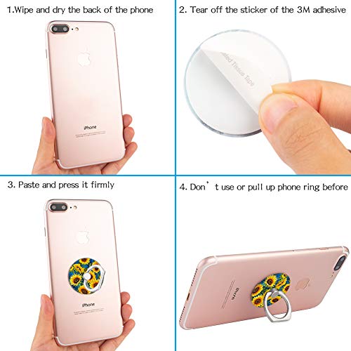 4-Pack Phone Ring Holder 360 Rotation Finger Stand Grip Kickstand For Smartphones And Tablets (Floral) #TOP5