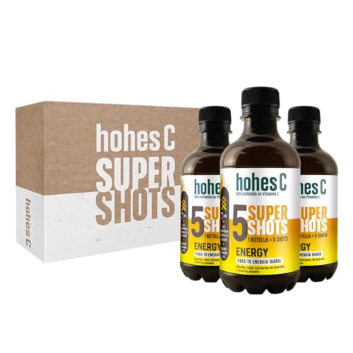 hohes C Super Shots Energy Bebida Vitamínica con Zumo de Uva, Naranja y Arándano Vitamina C y B12 - Pack de 3 (3x330 ml)