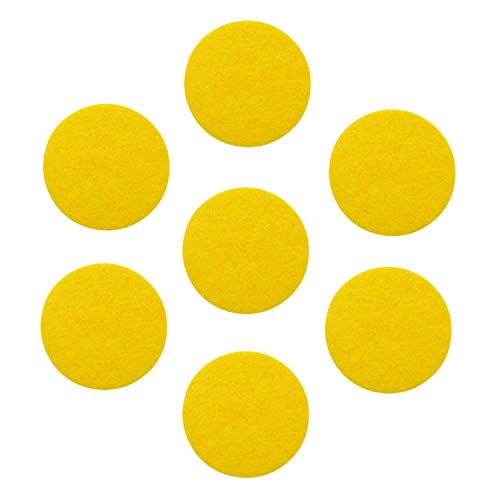 JIANZHENKEJI Adhesive Felt Circles | Yellow Felt Circles for DIY and Sewing Handcraft, 1 Inch (100 Count, Yellow)