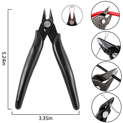 Yaeccc 10 Pack Wire Cutters Black Diagonal Cutting Pliers For Electronic, Model, Jewelry Making, 170 Flush Cutter 5 Inch #TOP4