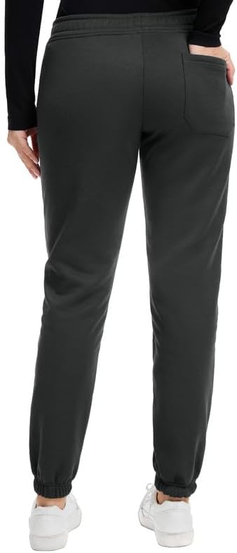 Kitmaz Women's Fleece Lined Joggers - Thermal Winter Scrub Pants, Mid-Rise Stretch Slim Fit with 3 Pockets - Image 2