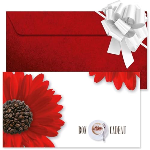 100 Bons cadeaux à remplir formulaires pour cafés et salons de thé avec enveloppe POS BON