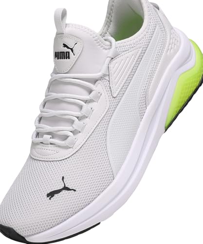 Image of PUMA , Unisex-Adult, Amplifier, Feather Gray-White-Black-Lemon Sherbert, Sneaker, 6UK, (39686719)