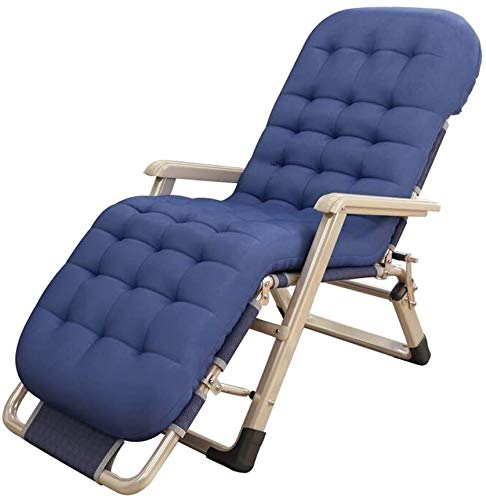 Chaise longue de jardin pliante avec coussin en coton perlé pour sieste