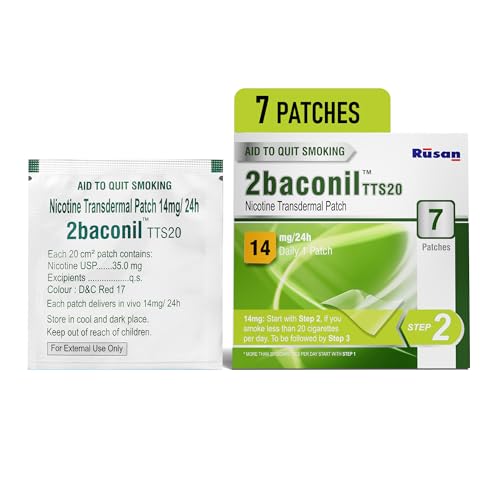 Image of Rusan 2baconil TTS20 Nicotine Patch 14mg Step 2 | 7 Patches | Quit Smoking Aid | 24h Drug Delivery System