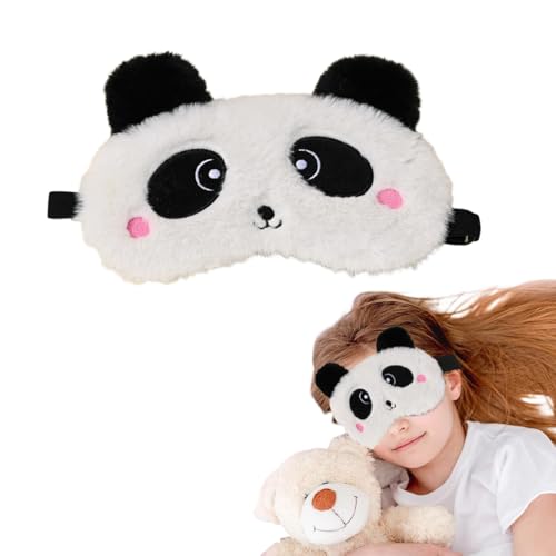 Masque de Sommeil, Panda Masque de Nuit Enfant en Peluche Mignon 3D Moelleux Masque pour Dormir...