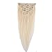 100% Remy Human Hair Clip in Extensions Grade AAAAA Natural Hair Full Head 7pcs 16clips Standard Weft Long Silky Straight for Women Fashion and Beauty (18" /18 inch 70g,#60 Platinum Blonde)