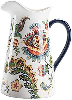 Bico Protea Cynaroides Ceramic 950 ml Pitcher with Handle, Decorative Vase for Flower Arrangements, Dishwasher Safe
