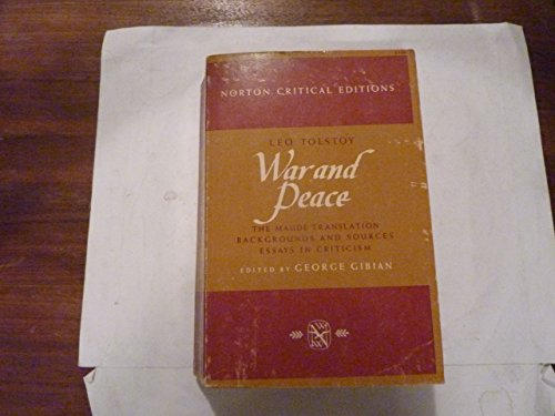 War and peace (Norton critical editions) B0006BNR3K Book Cover
