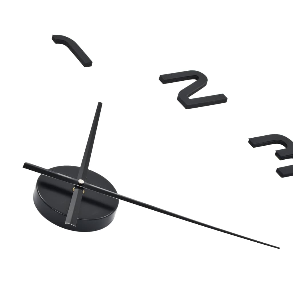 Reloj de pared 3D, diseño moderno, color negro brillante, material EVA, 100 cm, tamaño XXL, silencioso, analógico, salón, cocina, oficina, decoración