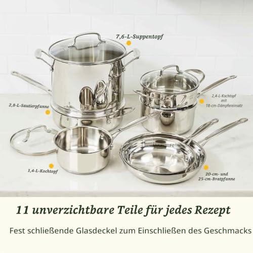 Cuisinart® Chef’s Classic™ Edelstahl-Topf- und Pfannenset, 11-teilig – Ansicht 3