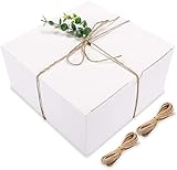 Moretoes White Gift Boxes 12 Pack 8x8x4 Inches, Paper Gift Box with Lids for Wedding Present, Bridesmaid Proposal Gift, Graduation, Holiday, Birthday Party Favor, Engagements and Christmas