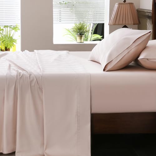 Image of Extra Deep Pocket Queen Sheets 18-24 Inch 100% Egyptian Cotton 1000 Thread Count Sateen Weave Soft Breathable 4 Pieces(Queen,Dusty Pink)