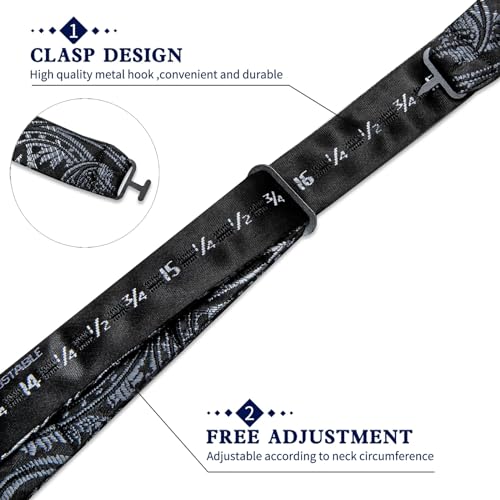 Set clásico de accesorios para hombre: moño, pañuelo y gemelos miniatura 7