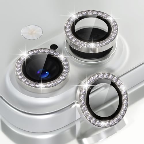 Choiche for iPhone 16/16 Plus Camera Lens Protector Bling, Diamond-Silver